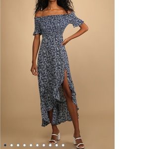 Navel Blue floral midi dress